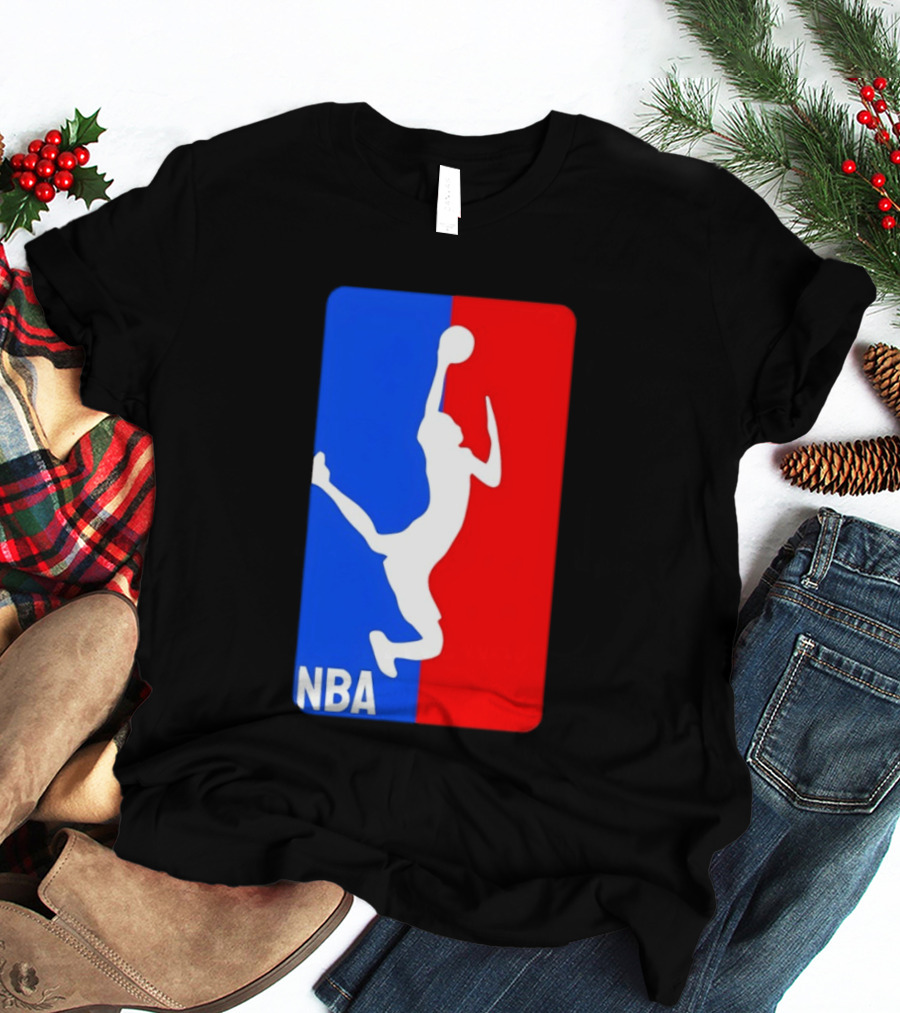 NBA Basketball 2026 Dunk Silhouette Red Blue T-Shirt