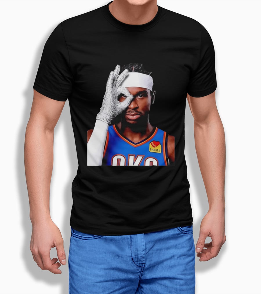 Shai Gilgeous Alexander Oklahoma City Thunder Clutch Player Of The Year 2026 Glitter Gloves Houta OKC T-Shirt