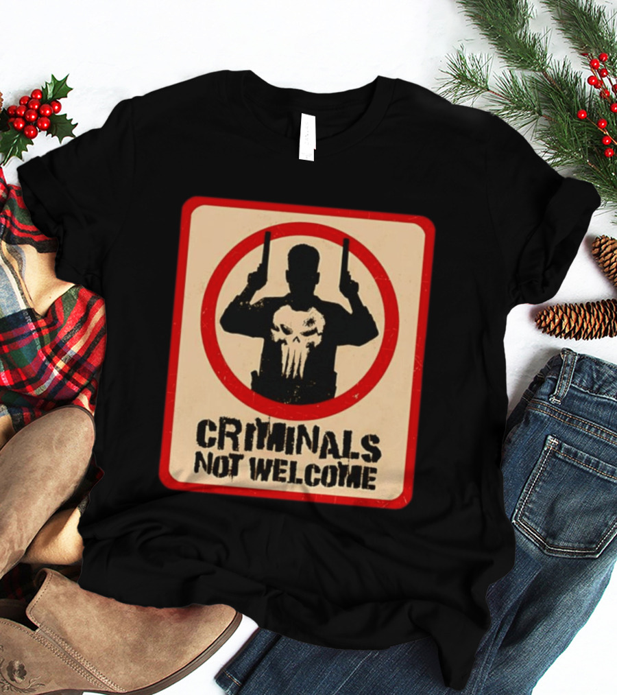 The Punisher Marvel Comics Criminals Not Welcome T-Shirt