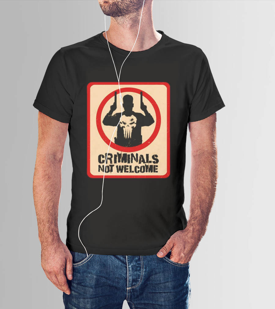 The Punisher Marvel Comics Criminals Not Welcome T-Shirt