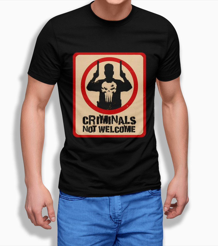 The Punisher Marvel Comics Criminals Not Welcome T-Shirt