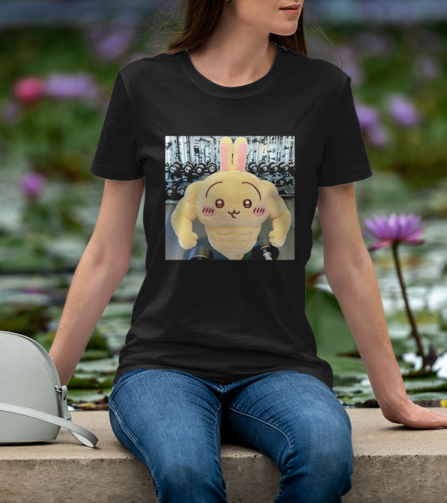 Usagi Muscle Chiikawa Buff Bunny Plush Toy T-Shirt