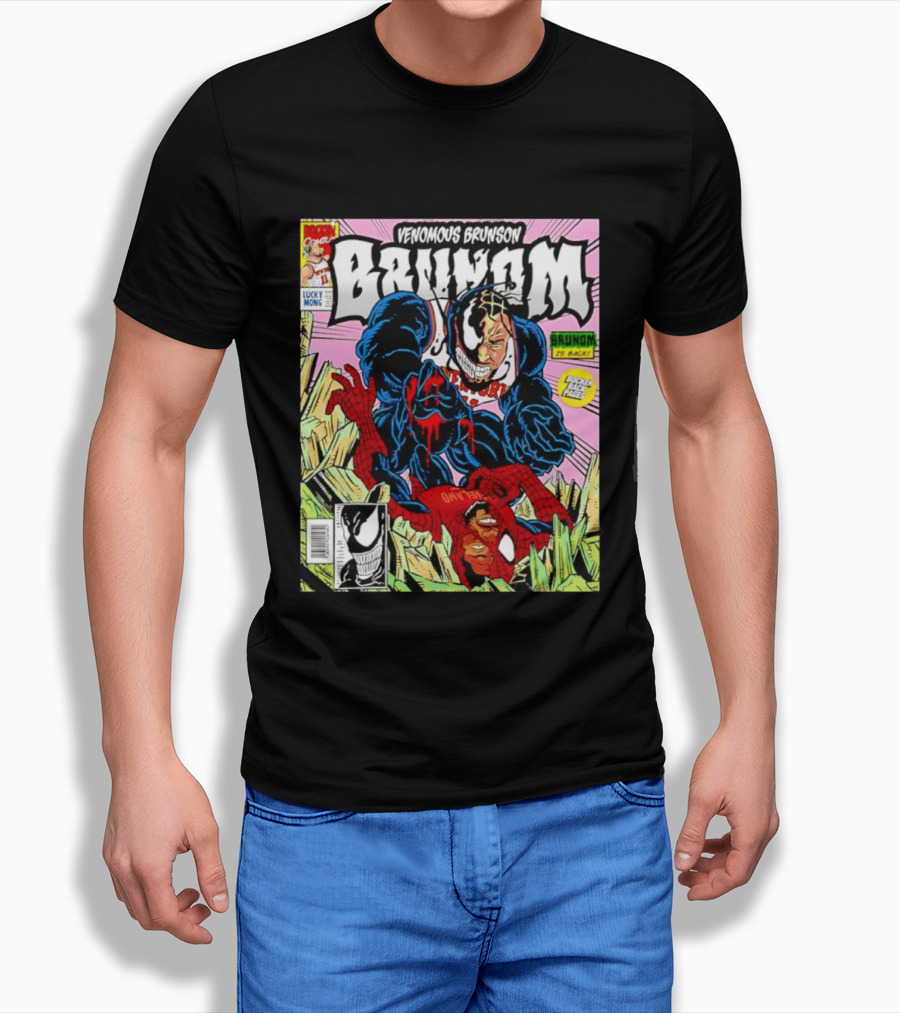 Venomous Brunson Venom X Jalen Brunson Marvel Comic Brunes Back Cover Price T-Shirt