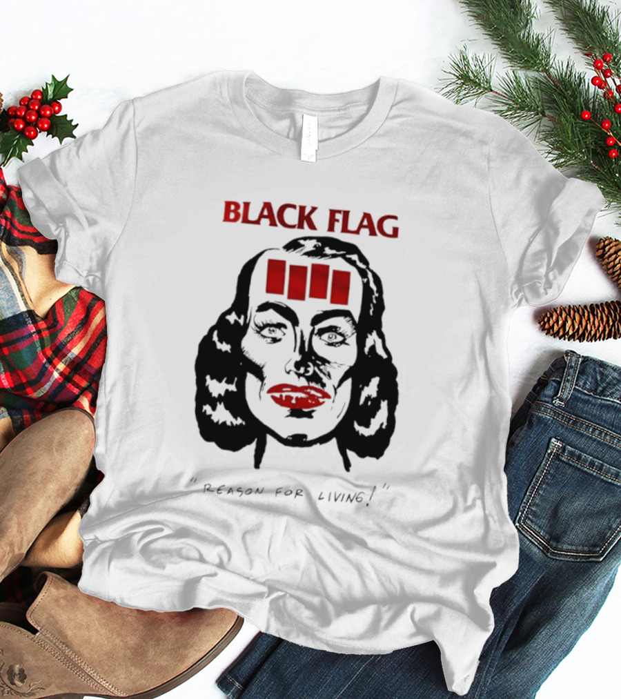 Black Flag Reason For Living Rare 80s T-Shirt