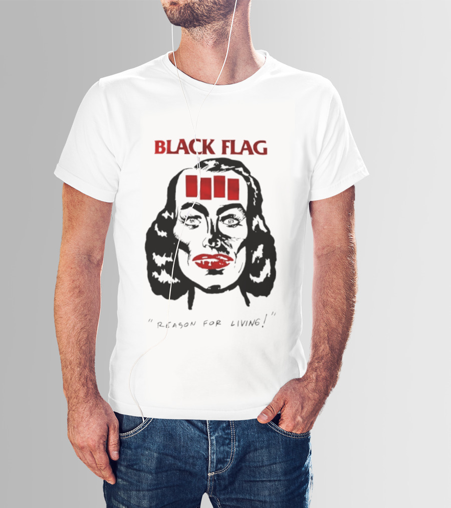 Black Flag Reason For Living Rare 80s T-Shirt