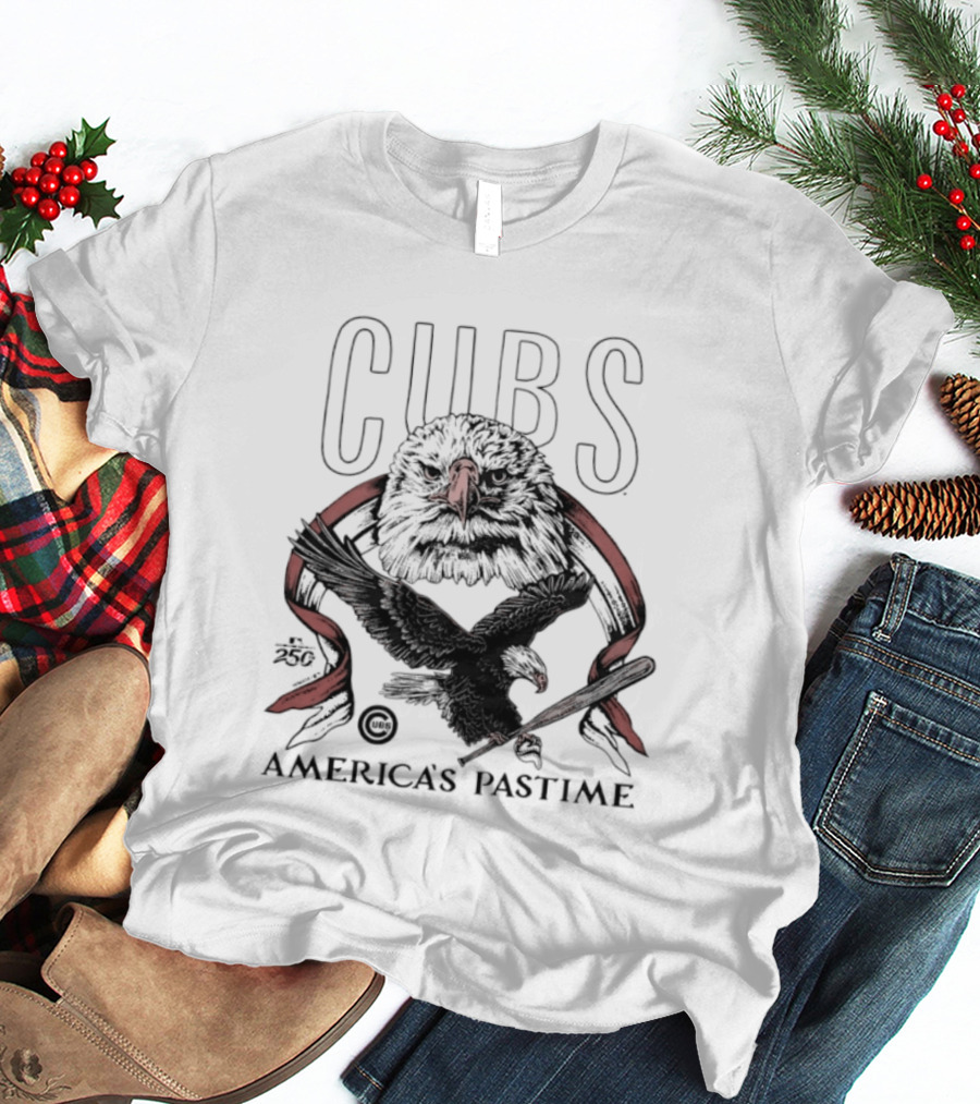 Chicago Cubs America's Pastime Bald Eagle Celebration 250th T-Shirt