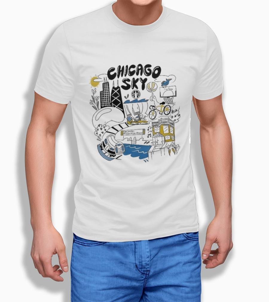 Chicago Sky 2026 Joe Kraft Skyline Basketball T-Shirt