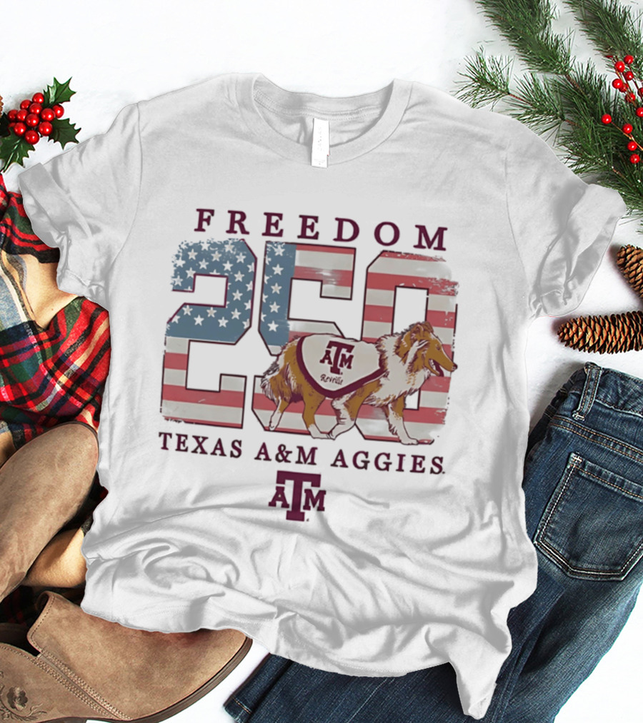 Texas A&M Aggies Freedom Reveille 250th Celebration T-Shirt