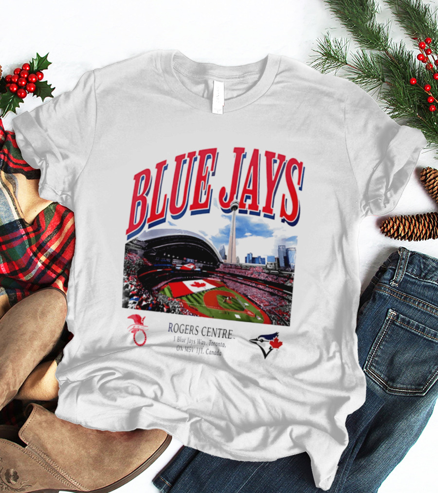 Blue Jays Rogers Centre Toronto Skyline CN Tower Baseball Stadium Canada T-Shirt