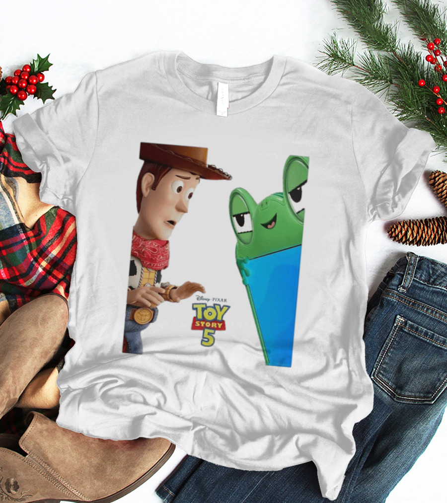 Toy Story 5 Woody And Animated Frog Encounter T-Shirt
