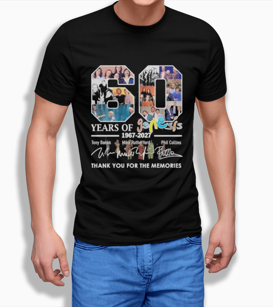 60 Years Of Genesis 1967 2027 Thank You For The Memories Tony Banks Mike Rutherford Phil Collins T-Shirt