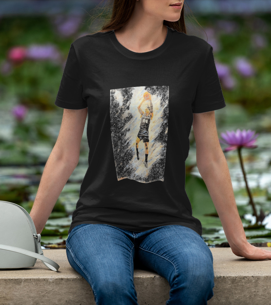 Devin Vassell 24 San Antonio Spurs Basketball Player In Iconic Action Pose T-Shirt