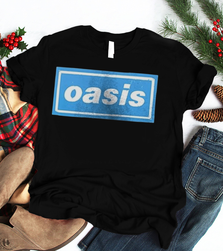 Oasis Vintage Blue Distressed Box T-Shirt
