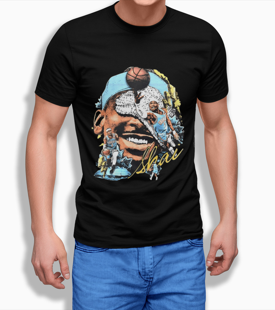 Shai Gilgeous Alexander Big Head OKC Thunder Basketball MVP 2026 T-Shirt