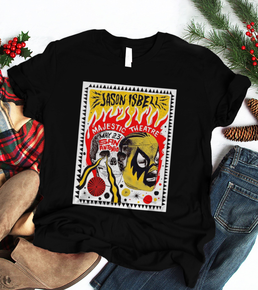 Jason Isbell May 23 San Antonio Majestic Theatre Skull And Mask T-Shirt