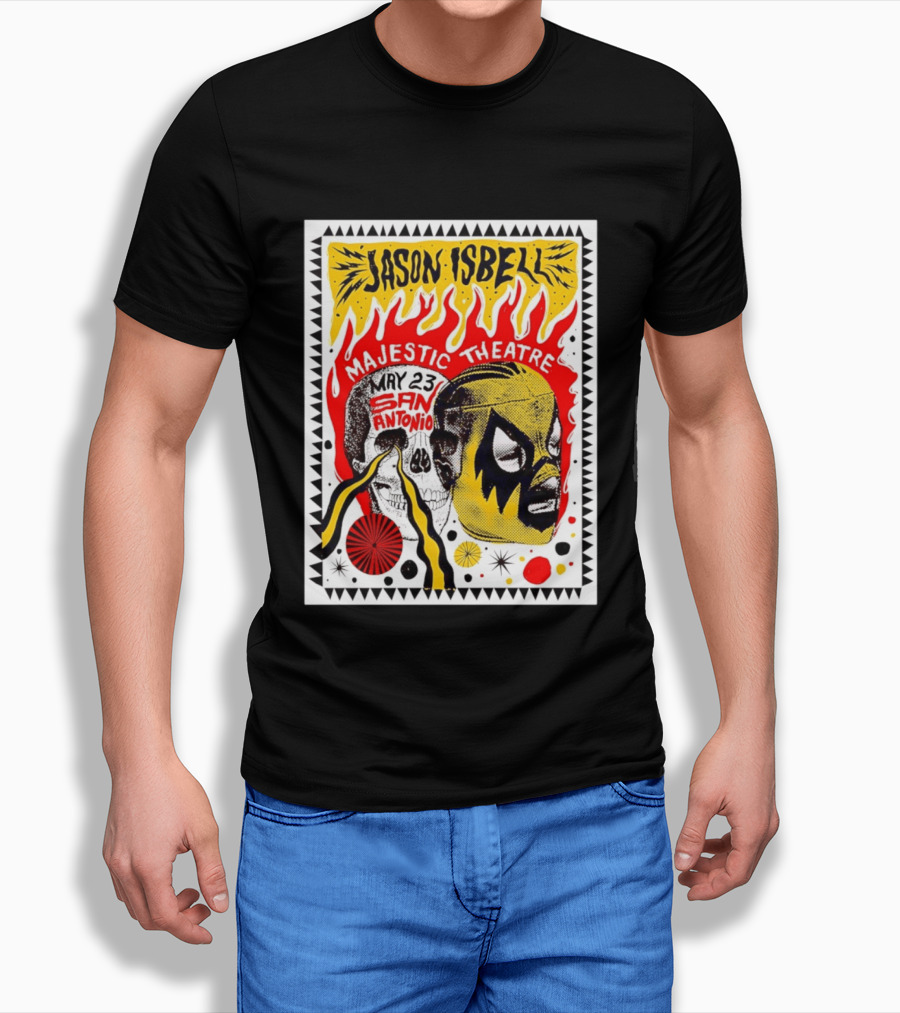 Jason Isbell May 23 San Antonio Majestic Theatre Skull And Mask T-Shirt