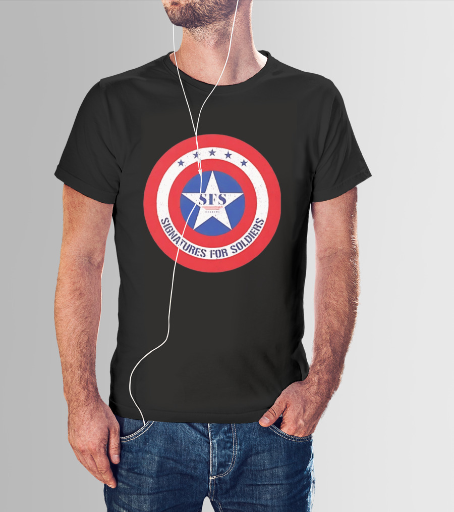 Signatures For Soldiers SFS Captain America Star Shield T-Shirt