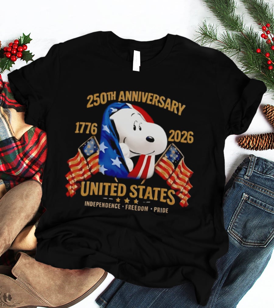 Snoopy 250th Anniversary United States 1776 2026 Independence Freedom Pride T-Shirt
