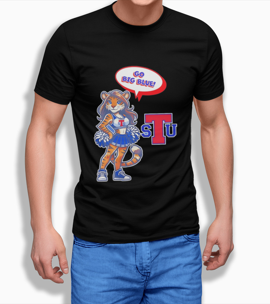 Tiger Cheerleader Go Big Blue STU T-Shirt