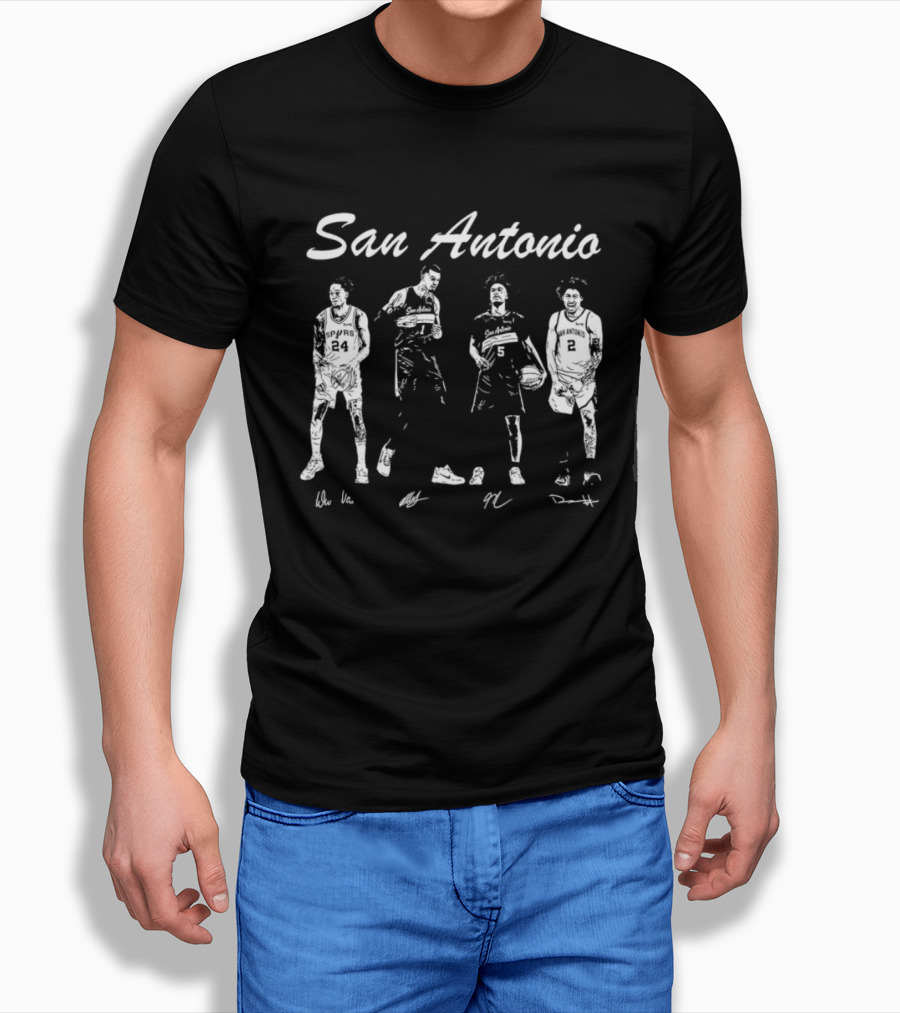 San Antonio Spurs Victor Wembanyama Harper Castle Vassell Basketball T-Shirt
