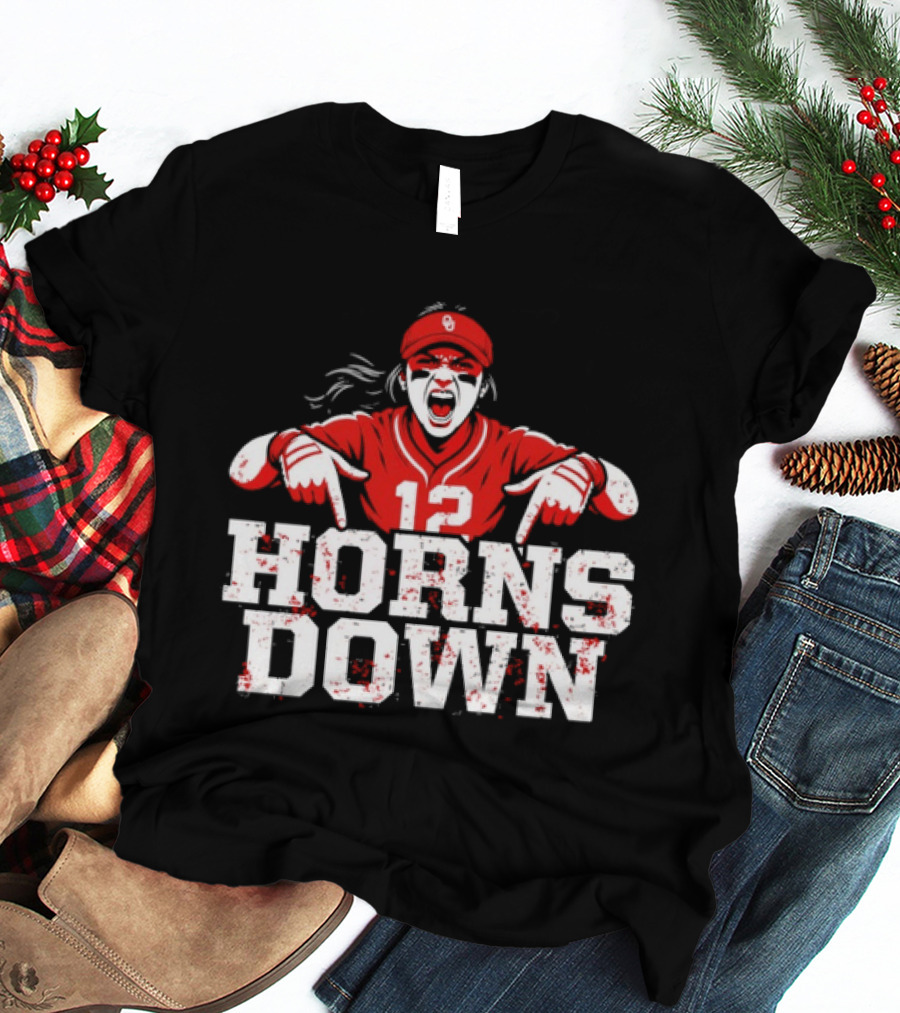 Oklahoma Sooners 12 Horns Down Girl Fan T-Shirt