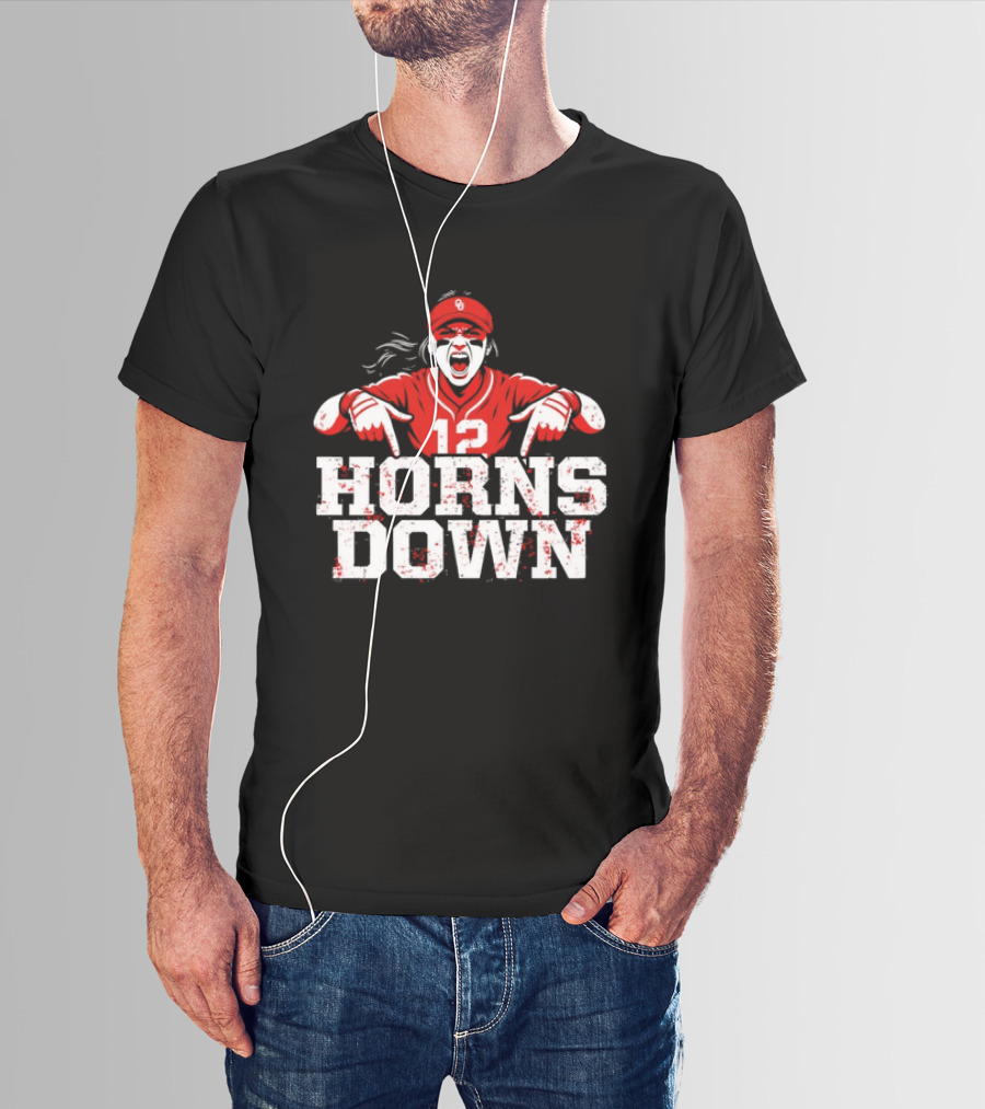 Oklahoma Sooners 12 Horns Down Girl Fan T-Shirt