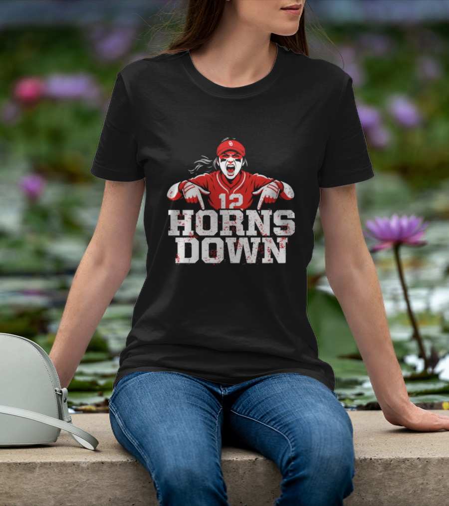 Oklahoma Sooners 12 Horns Down Girl Fan T-Shirt