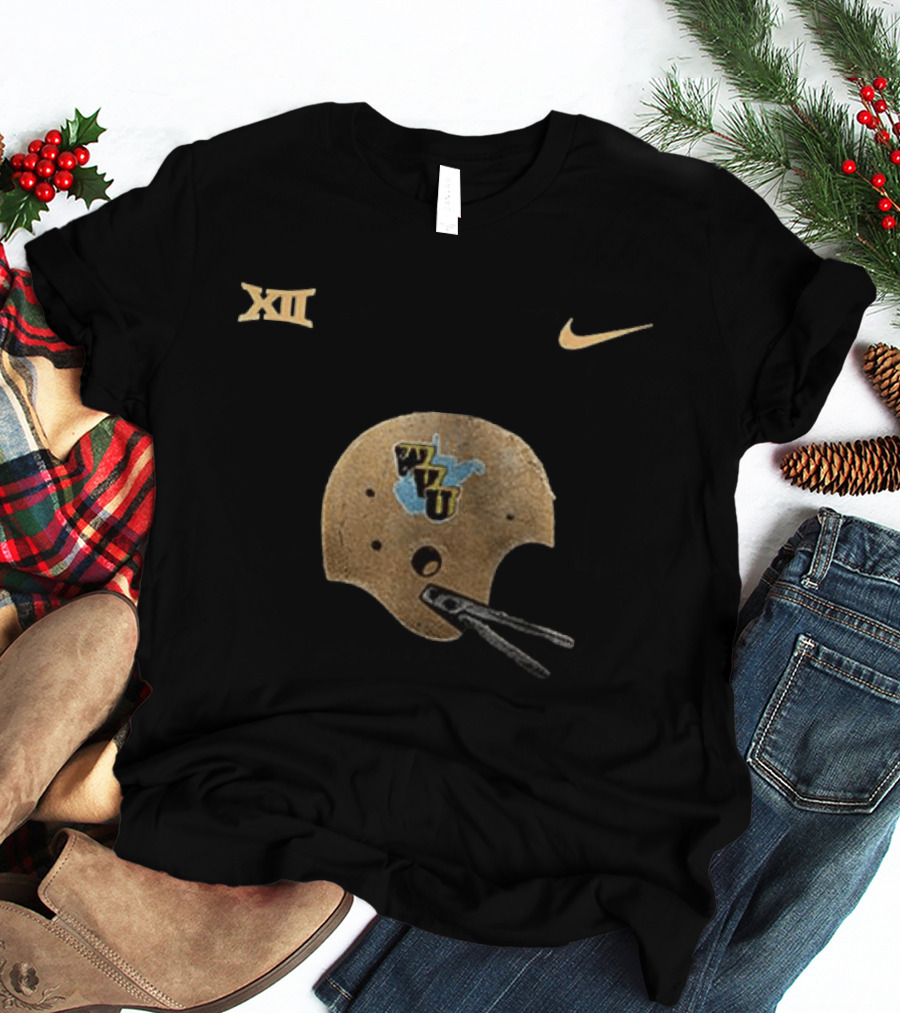 West Virginia Mountaineers 1965 Throwback WVU Helmet Nike Big XII T-Shirt