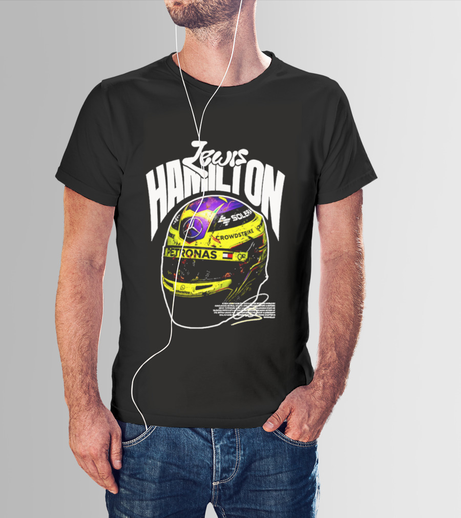 Jewis Hamilton Petronas Racing Helmet 2024 Mercedes T-Shirt