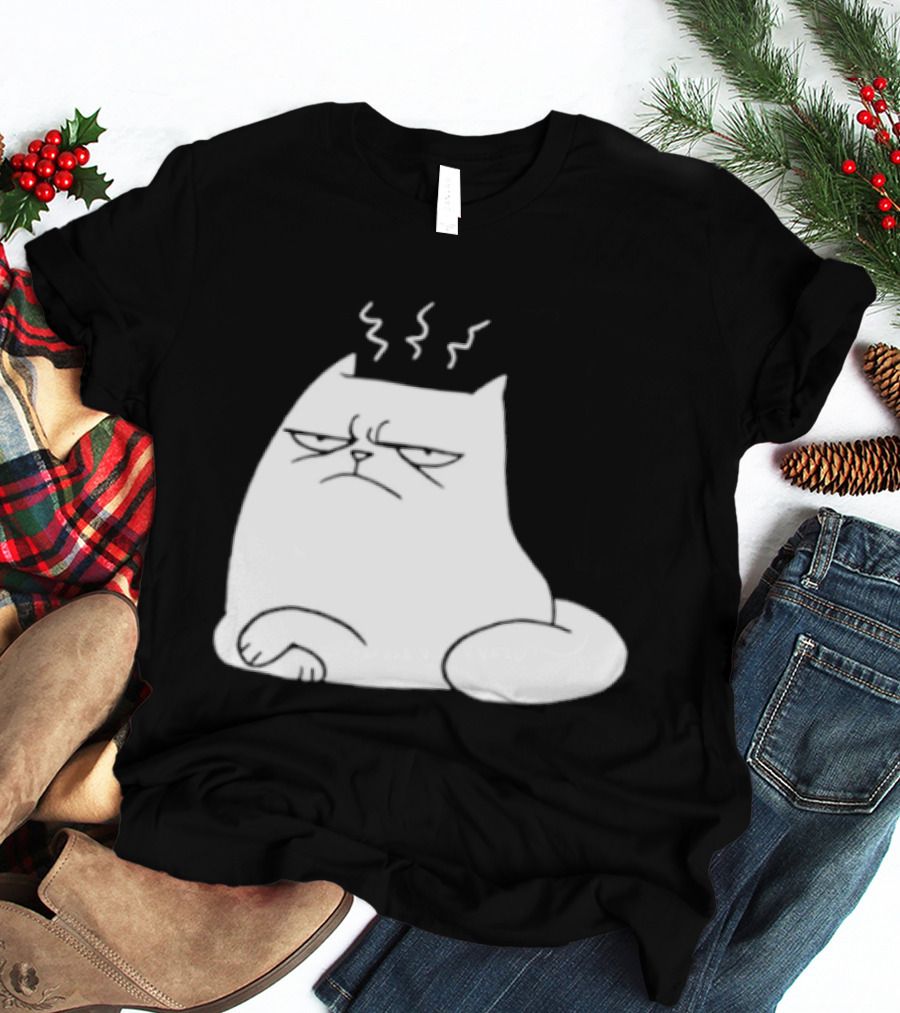 Judgement Cat Grumpy Steaming Expression T-Shirt