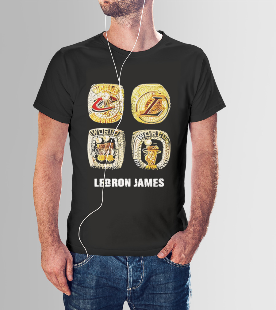 Lebron James World Rings Cleveland Los Angeles 2026 T-Shirt