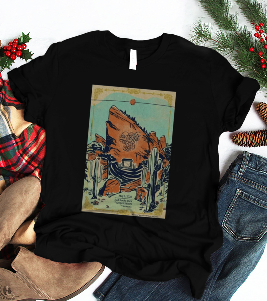 May 6 2026 Bright Eyes Red Rocks Park Amphitheatre Desert Scene T-Shirt