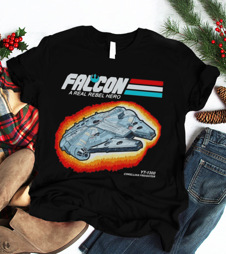 Millennium Falcon A Real Rebel Hero YT 1300 Corellian Freighter GI Joe T-Shirt