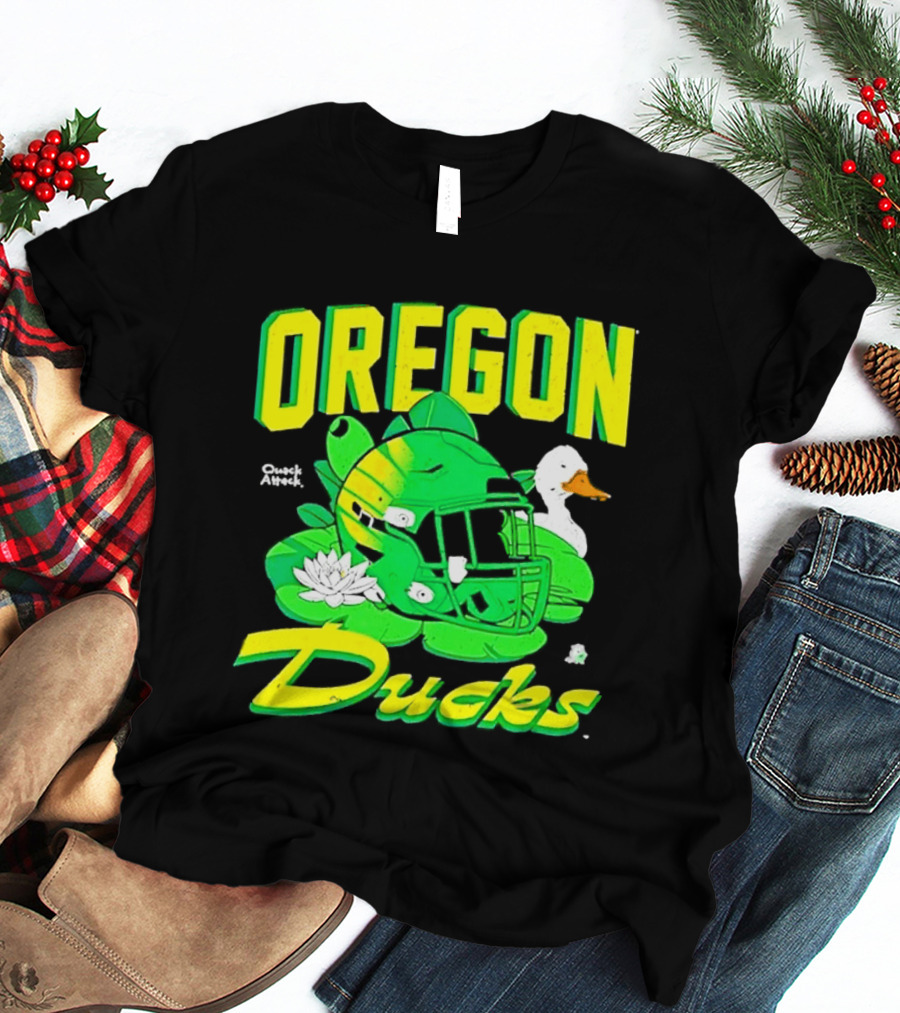 Oregon Ducks Football Helmet And Duck T-Shirt