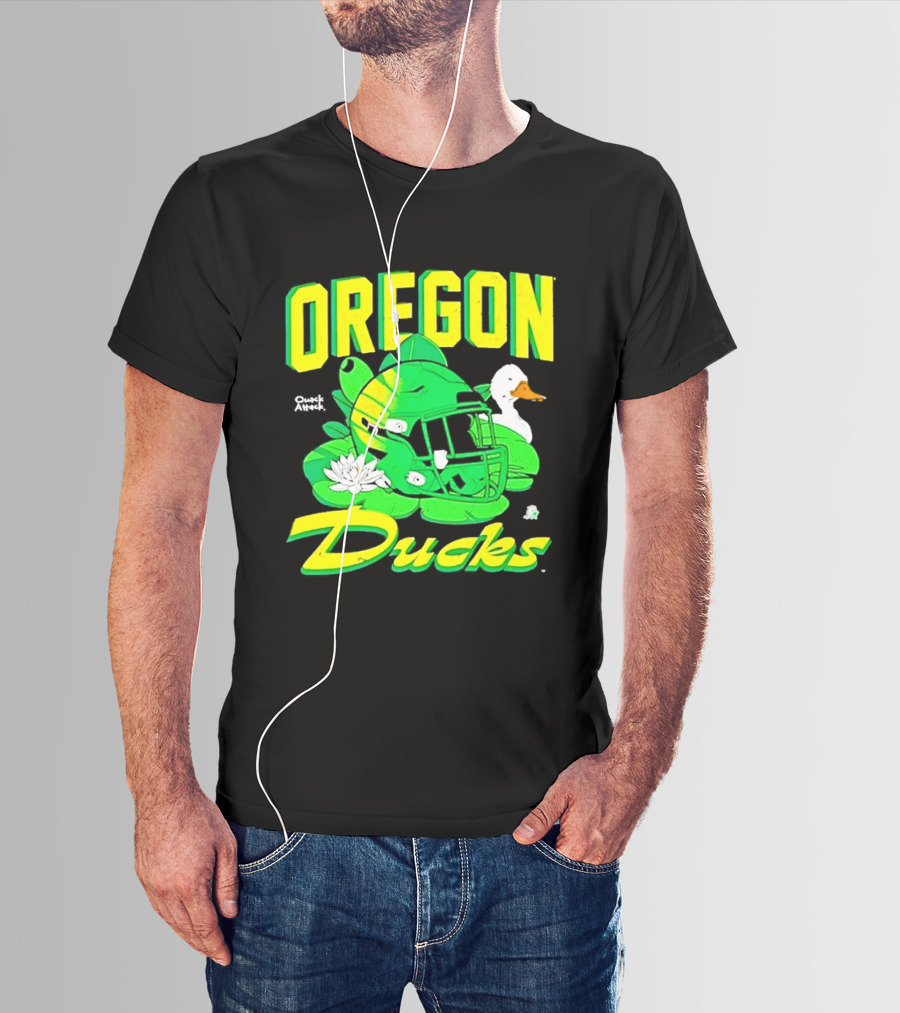 Oregon Ducks Football Helmet And Duck T-Shirt