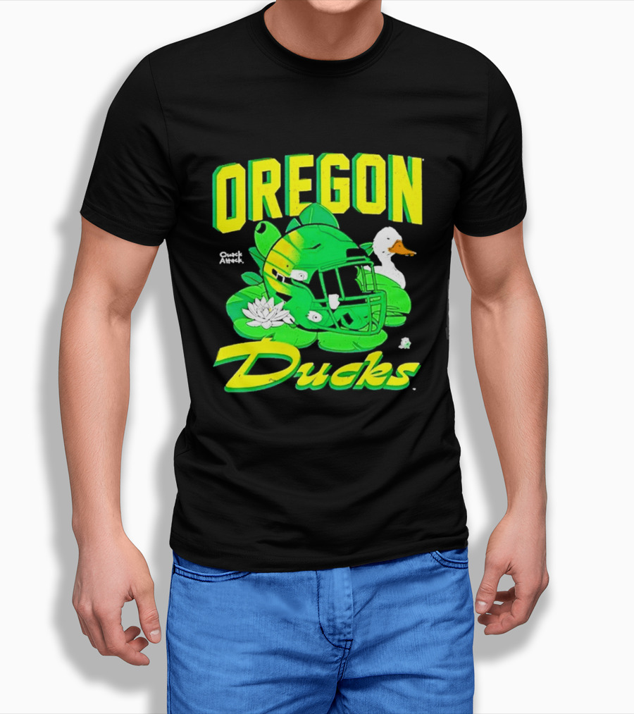 Oregon Ducks Football Helmet And Duck T-Shirt