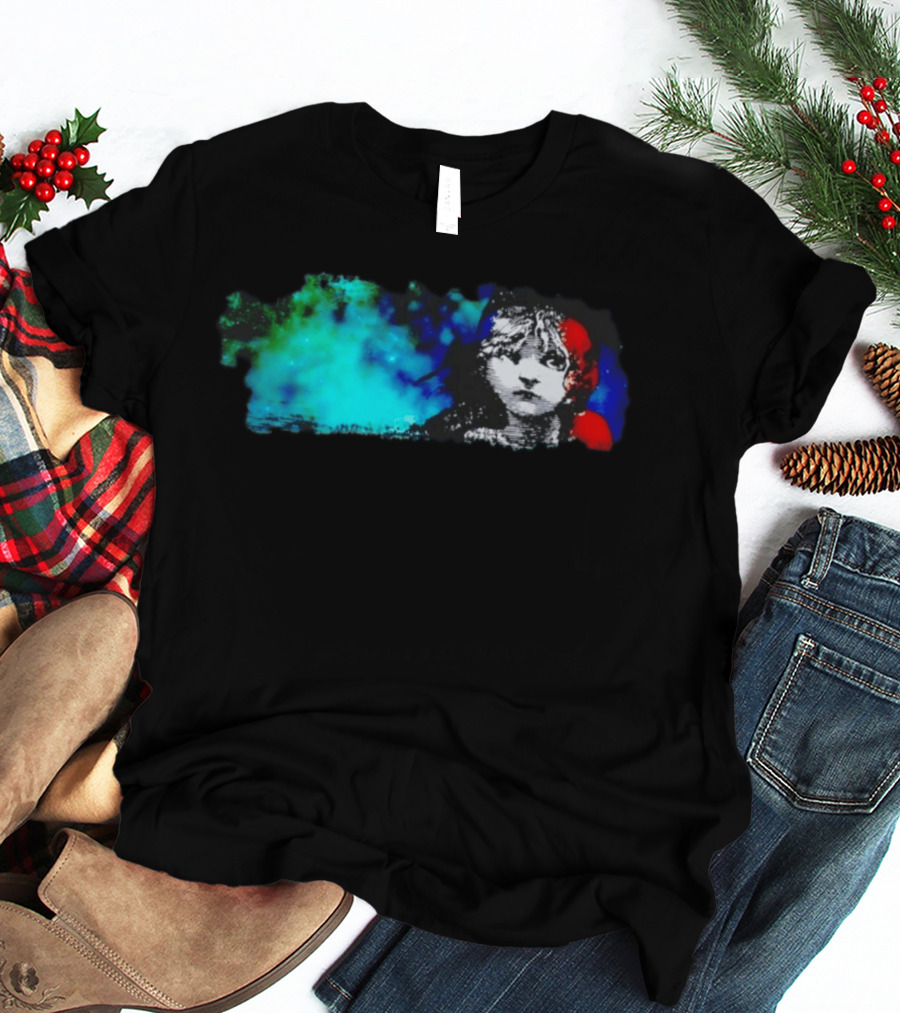 Rare Les Miserables Broadway Cosette Blue Red Watercolor T-Shirt