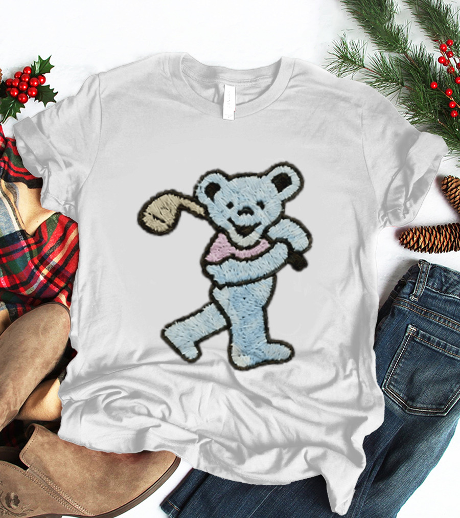 2026 Grateful Dead Bear Golf Embroidered Patch T-Shirt