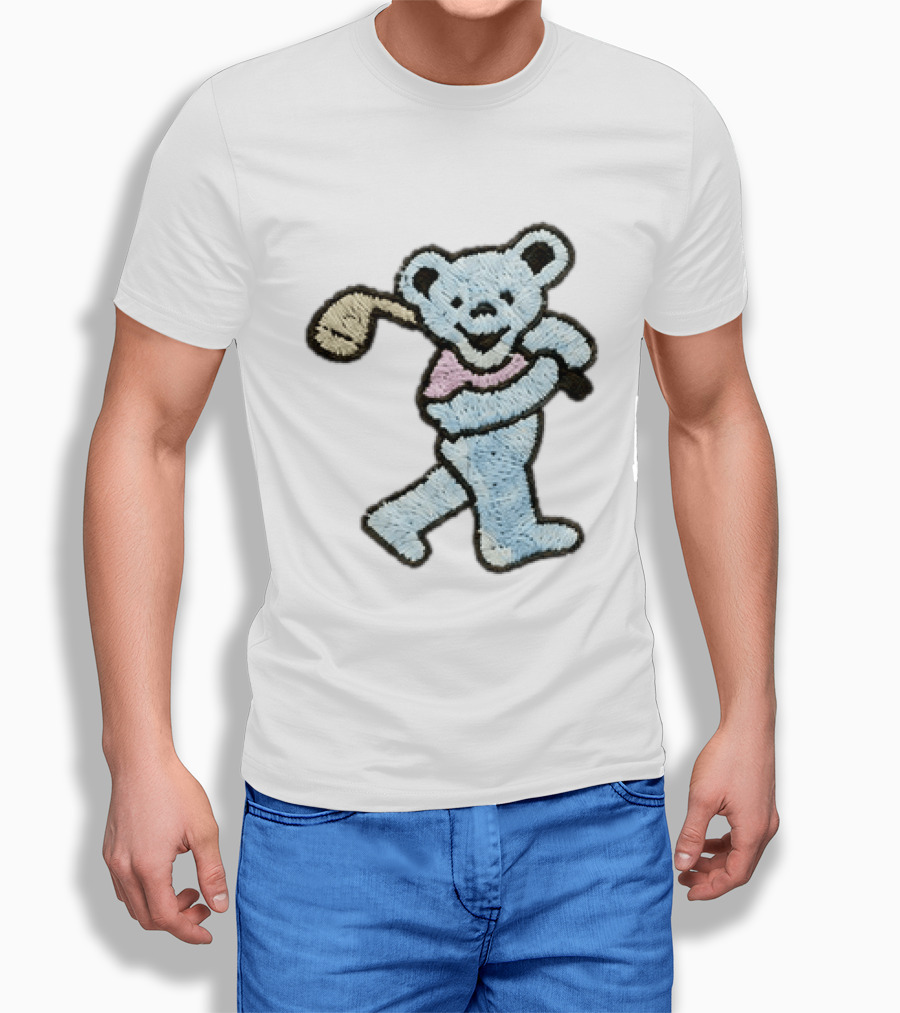 2026 Grateful Dead Bear Golf Embroidered Patch T-Shirt