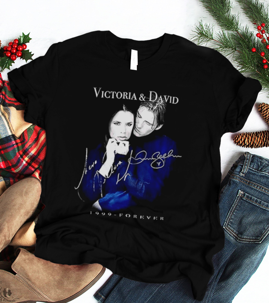 Victoria And David Beckham 1999 Forever Signatures T-Shirt