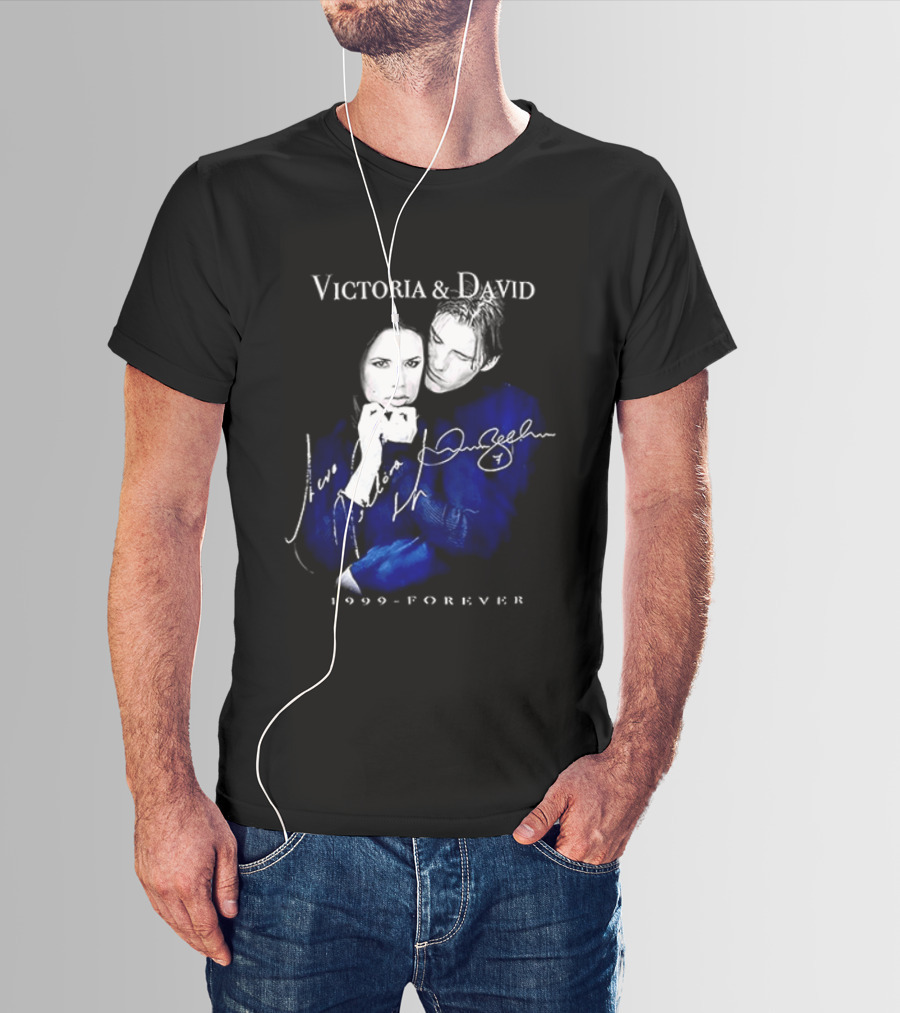 Victoria And David Beckham 1999 Forever Signatures T-Shirt