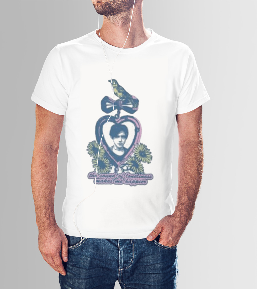Bright Eyes Yellow Bird Heart Pendant Sound Of Loneliness Makes Me Happier T-Shirt