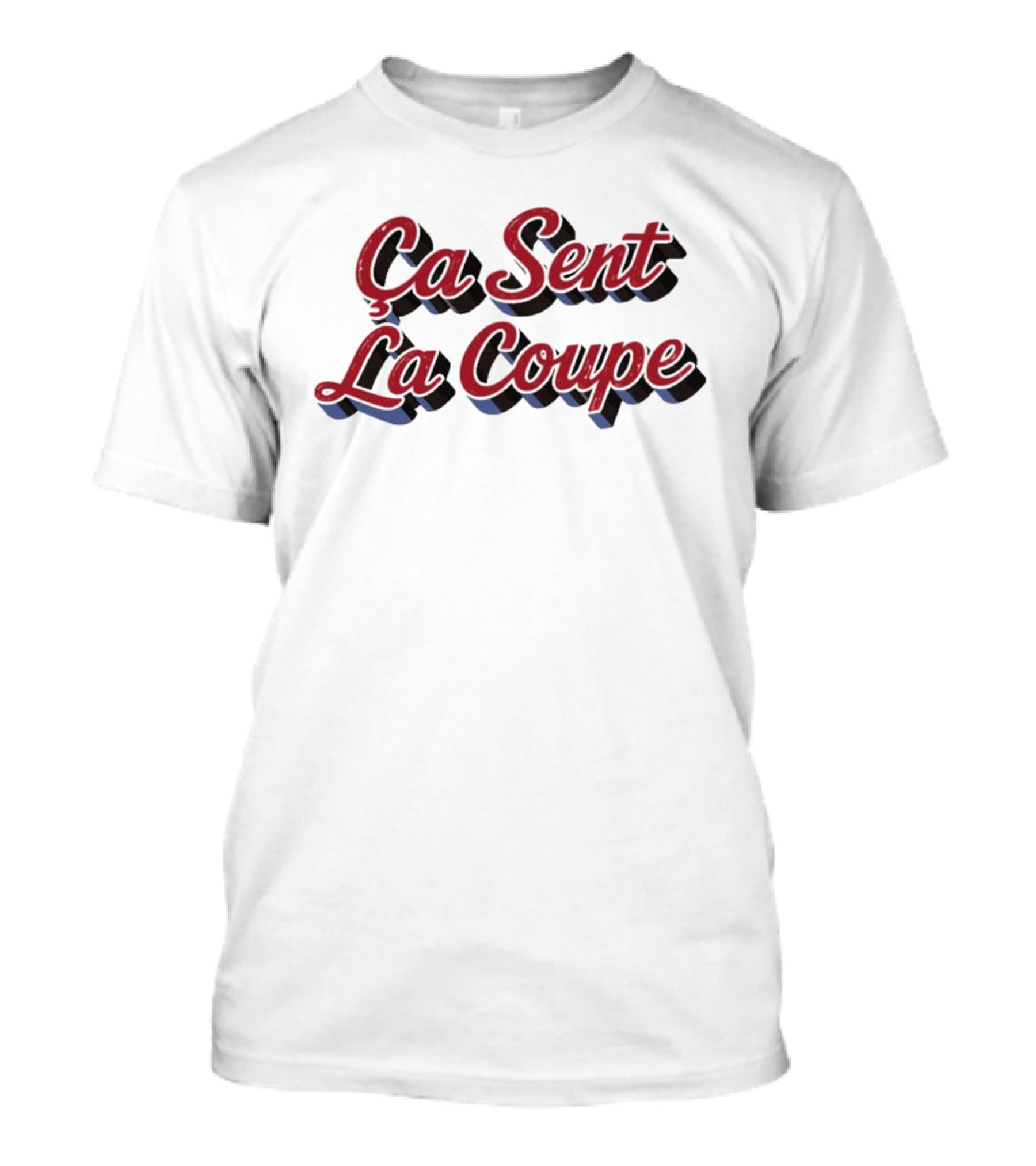 Ça Sent La Coupe Vintage French Phrase 3D Red T-Shirt