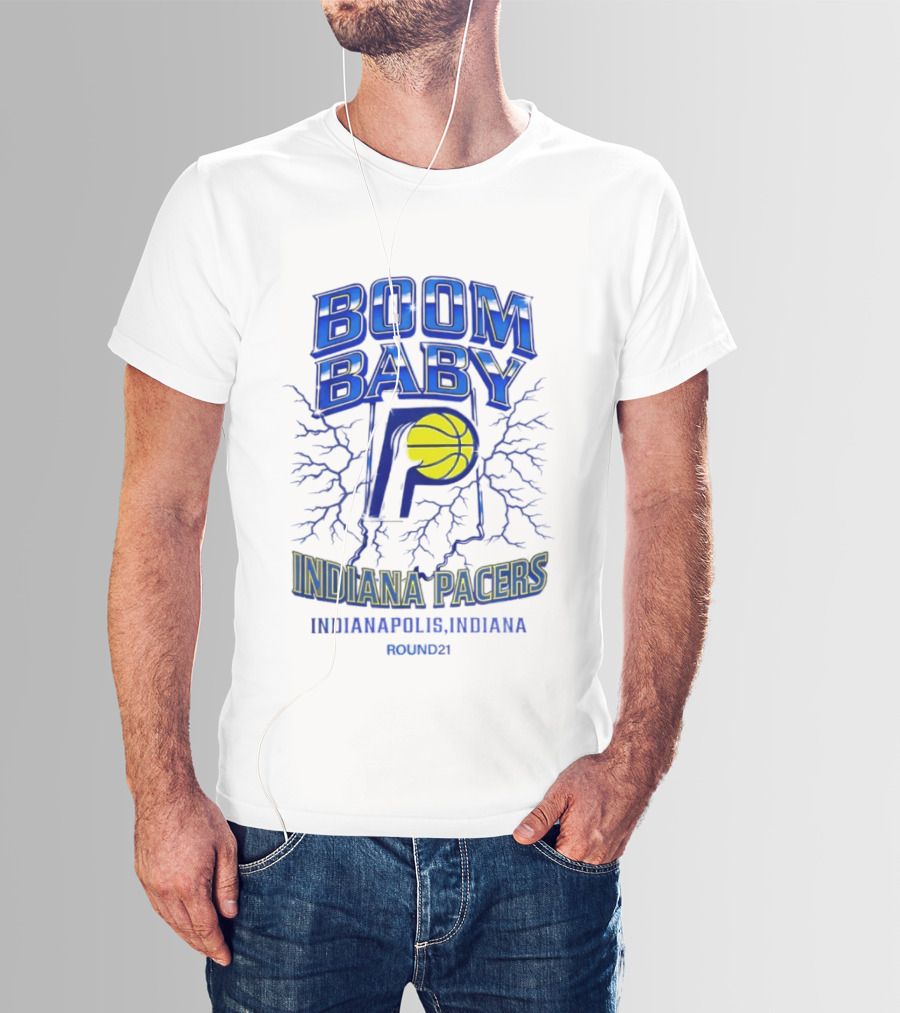 Indiana Pacers Boom Baby Indianapolis Indiana Round21 T-Shirt