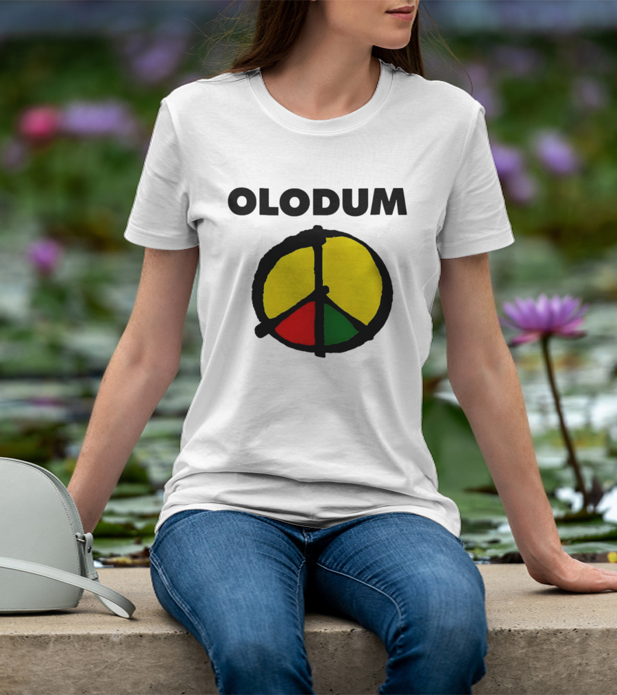 Michael Olodum Peace Symbol Red Yellow Green T-Shirt