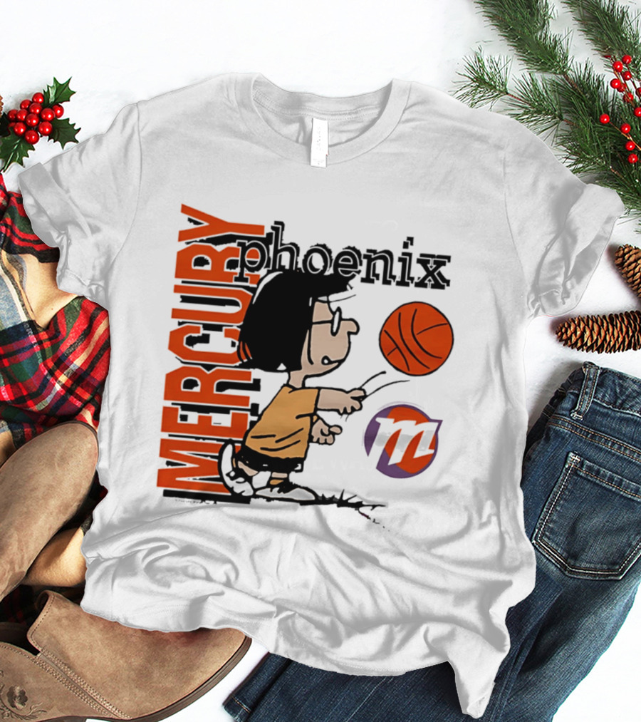 Phoenix Mercury WNBA Peanuts Marcie Basketball Collaboration T-Shirt