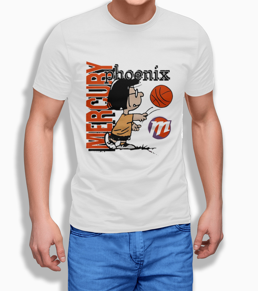 Phoenix Mercury WNBA Peanuts Marcie Basketball Collaboration T-Shirt