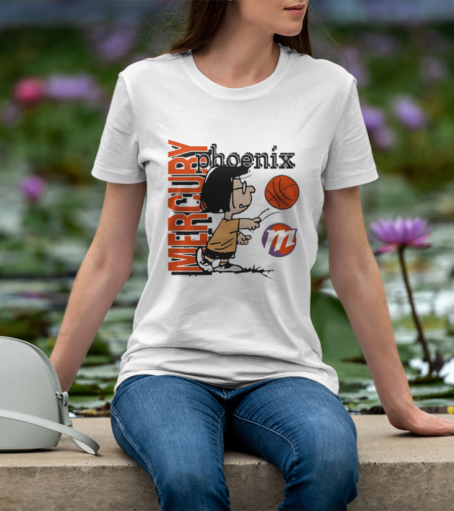 Phoenix Mercury WNBA Peanuts Marcie Basketball Collaboration T-Shirt