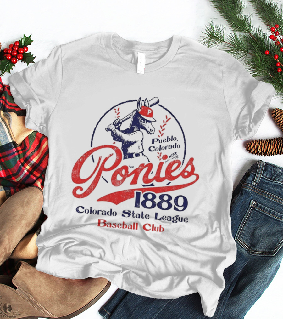 Pueblo Ponies 1889 Colorado State League Baseball Club T-Shirt
