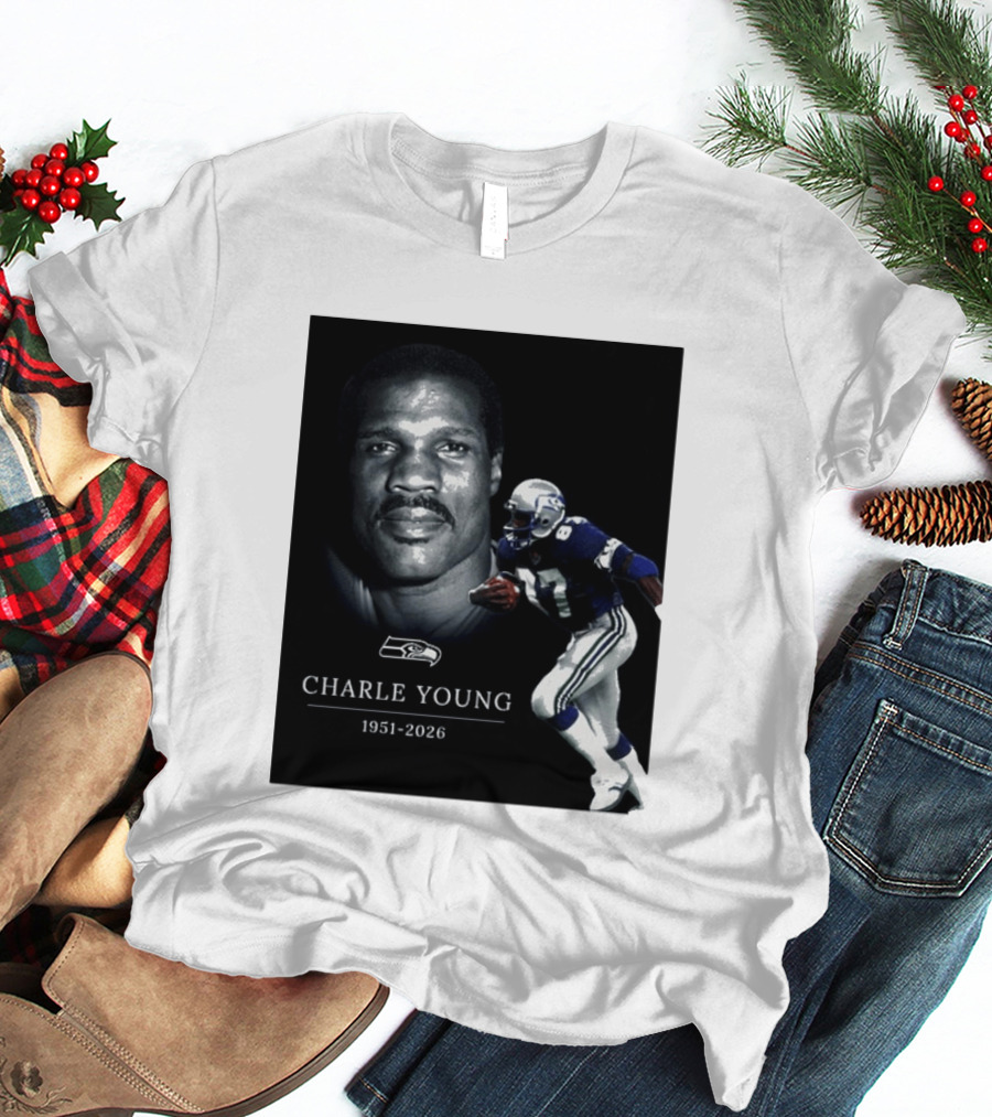 Seattle Seahawks Charle Young 1951 2026 Remembrance T-Shirt